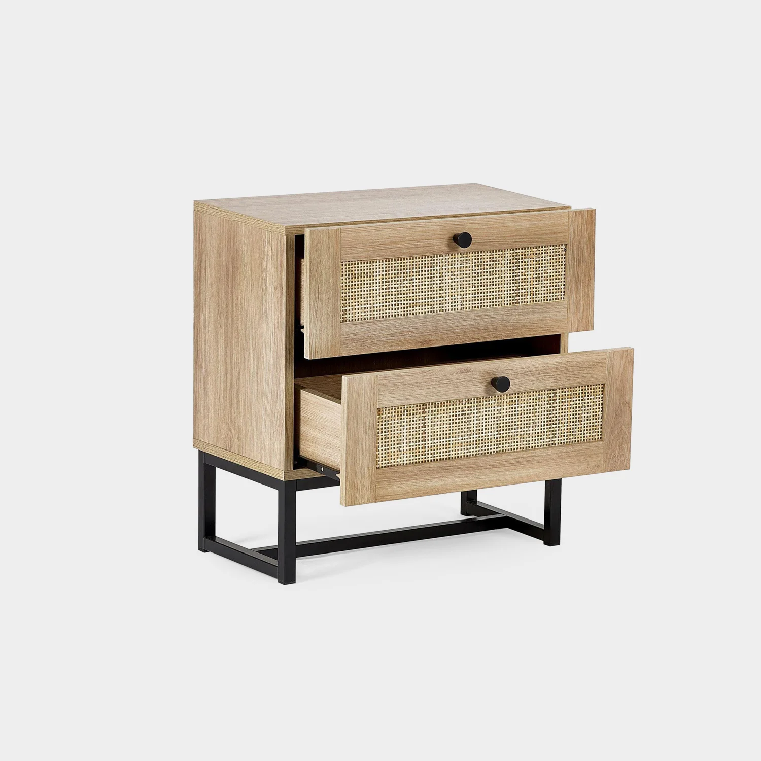 Philippa Bedside Oak 2 Drawer - Image 3