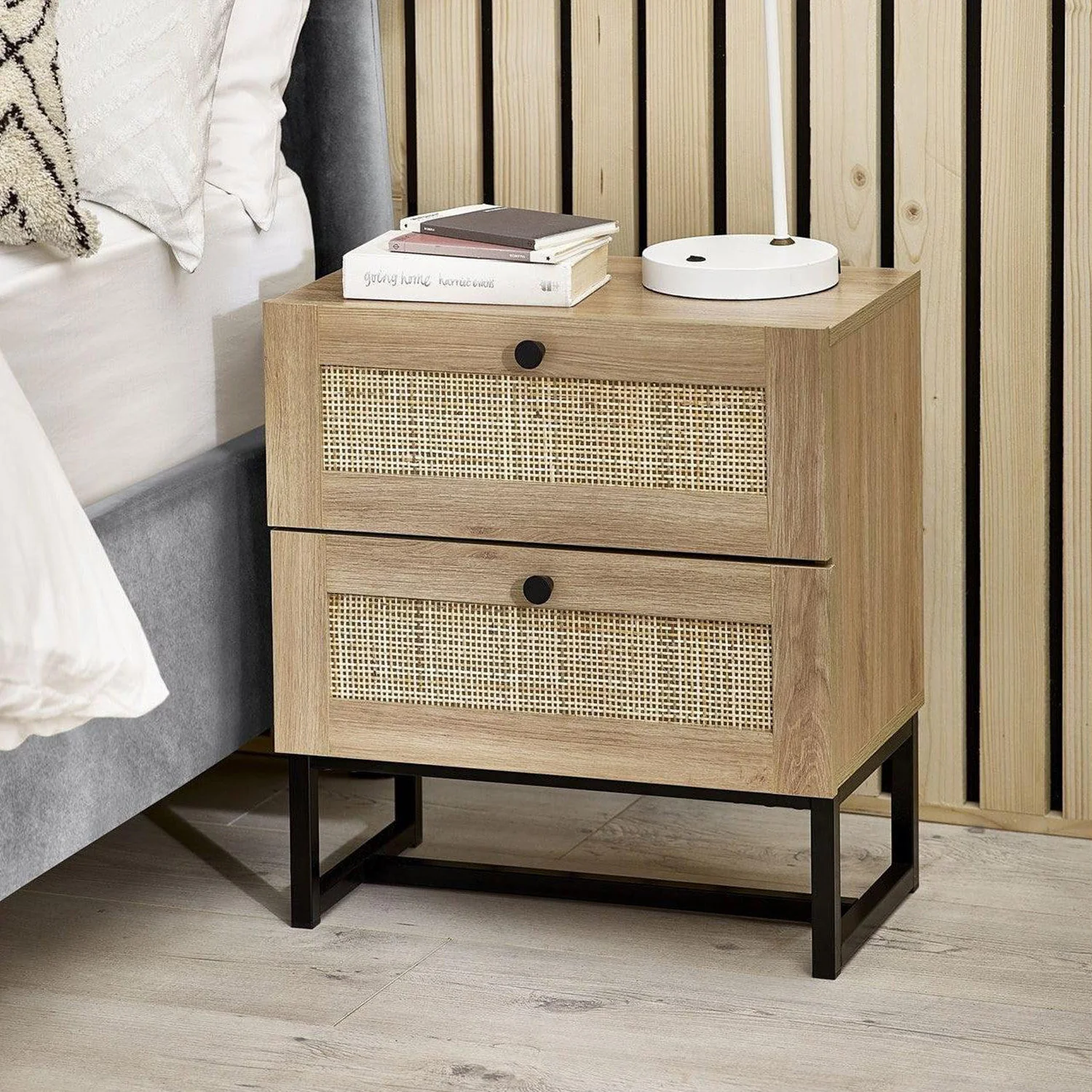 Philippa Bedside Oak 2 Drawer - Image 5