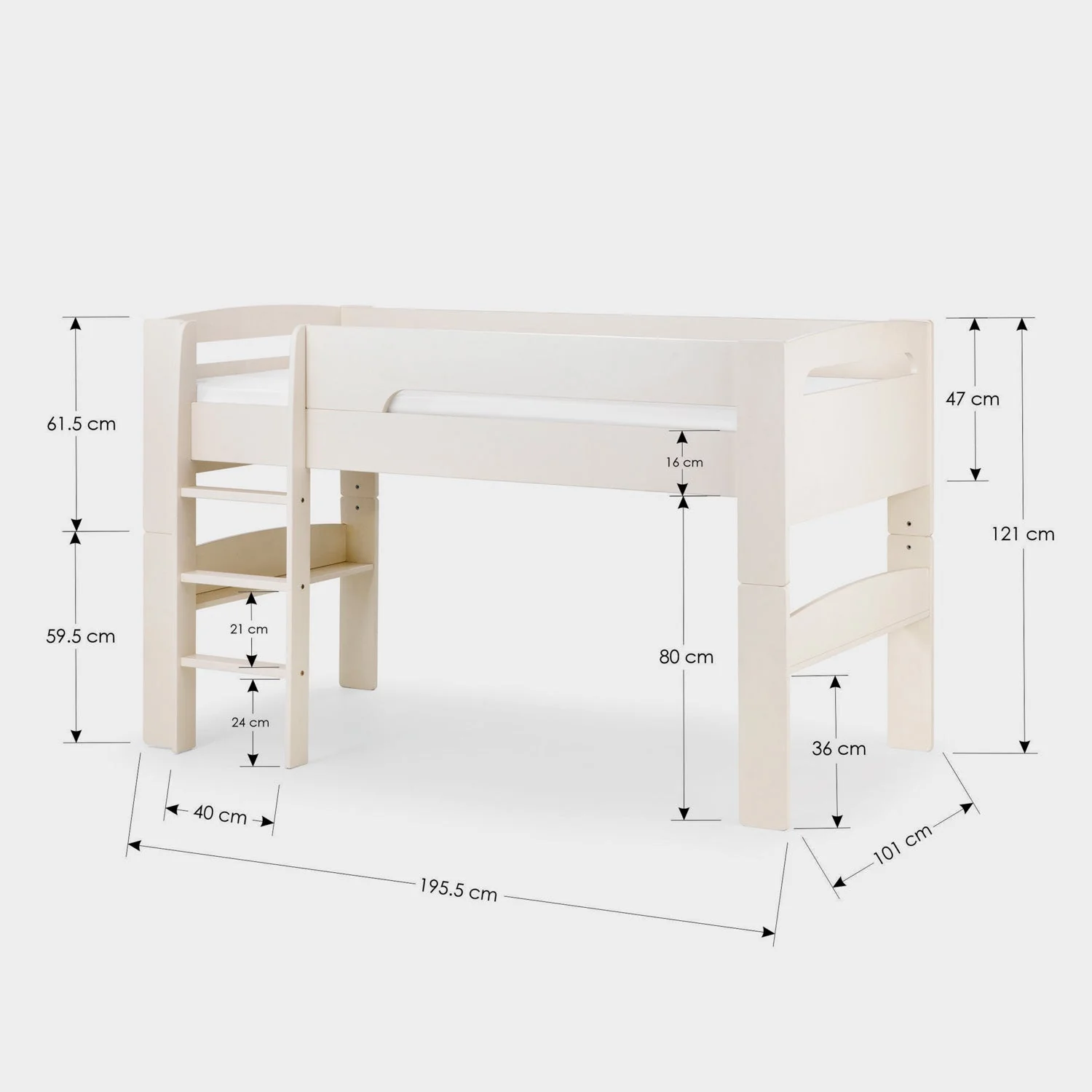 Puna Midsleeper Stone Bed Stone White - Image 4