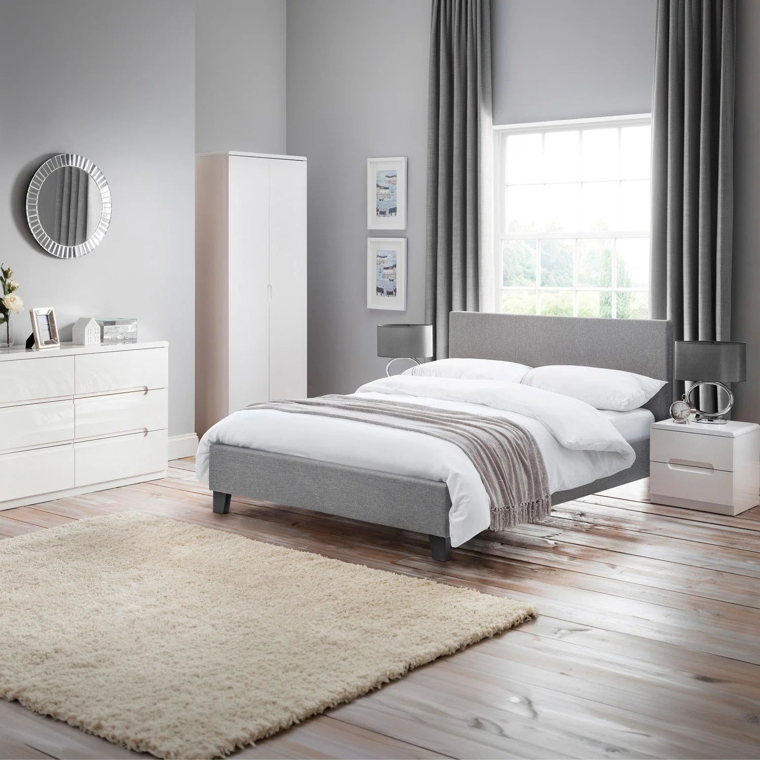 Robin Bed Frame Kingsize Grey Linen - Image 6
