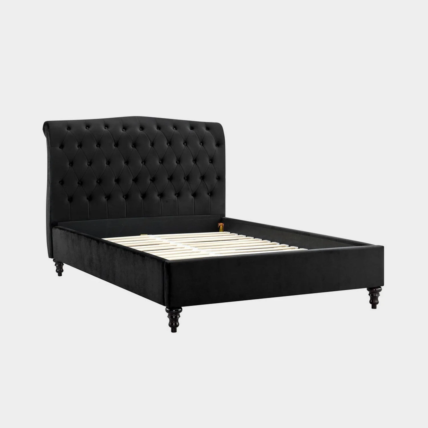 Rosa Bed Frame Double Black Velvet - Image 2