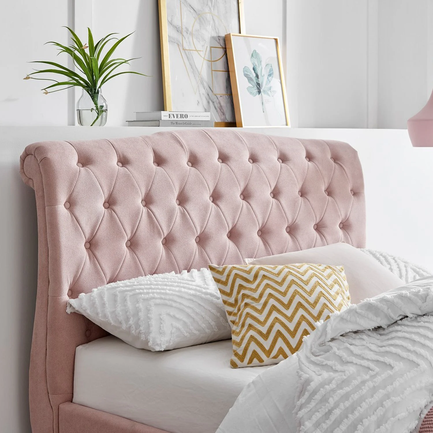 Rosa Bed Frame King Pink - Image 3