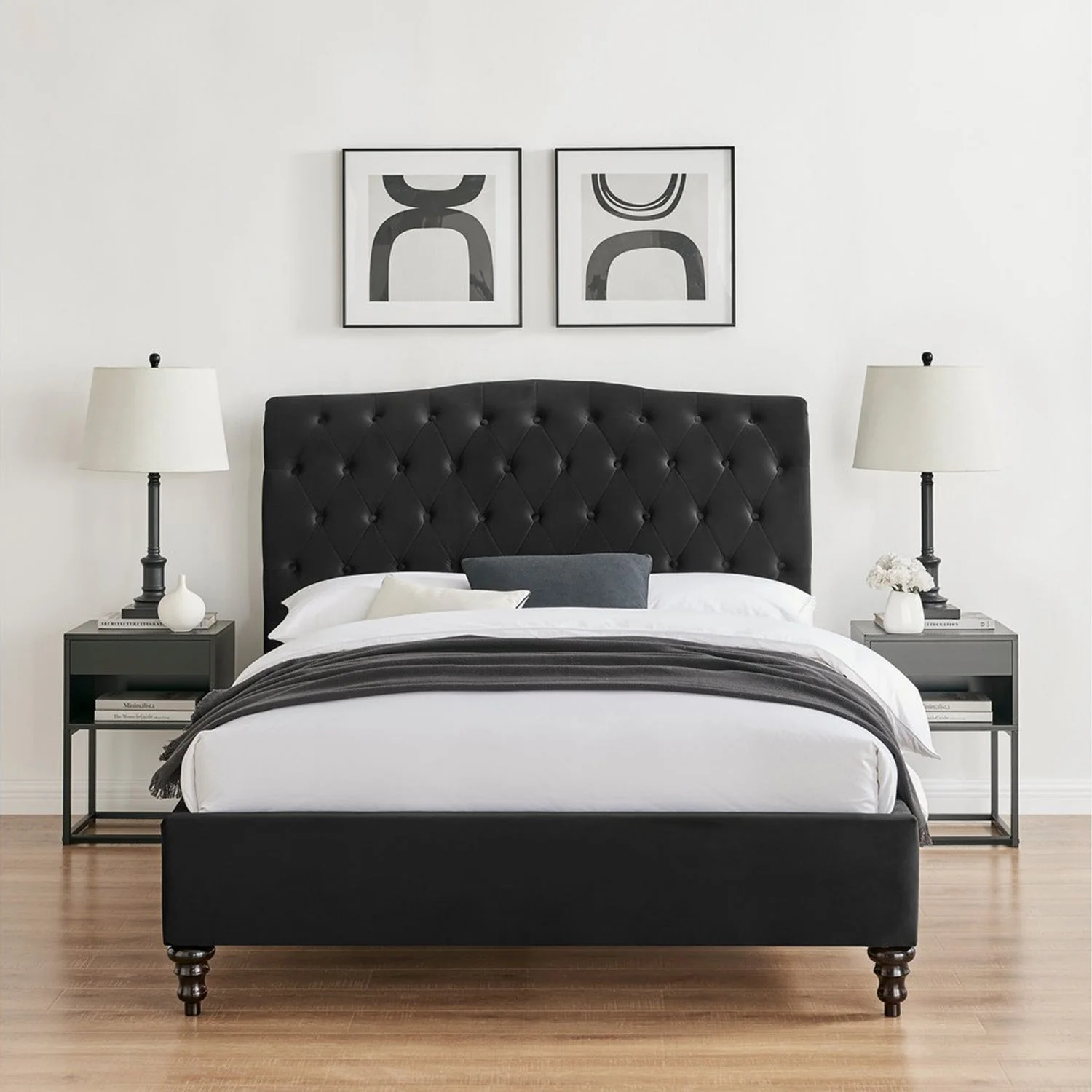 Rosa Bed Frame Super King Black Velvet - Image 5