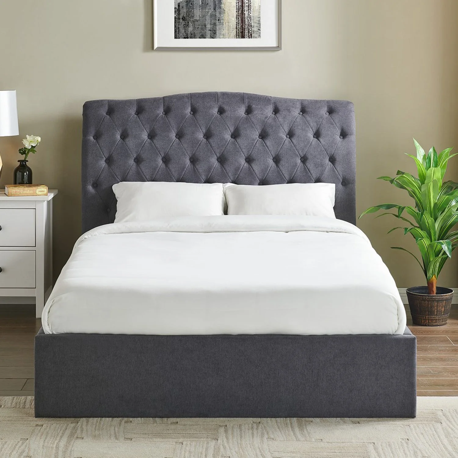 Rosa Storage Bed Frame Single Dark Grey - Image 5