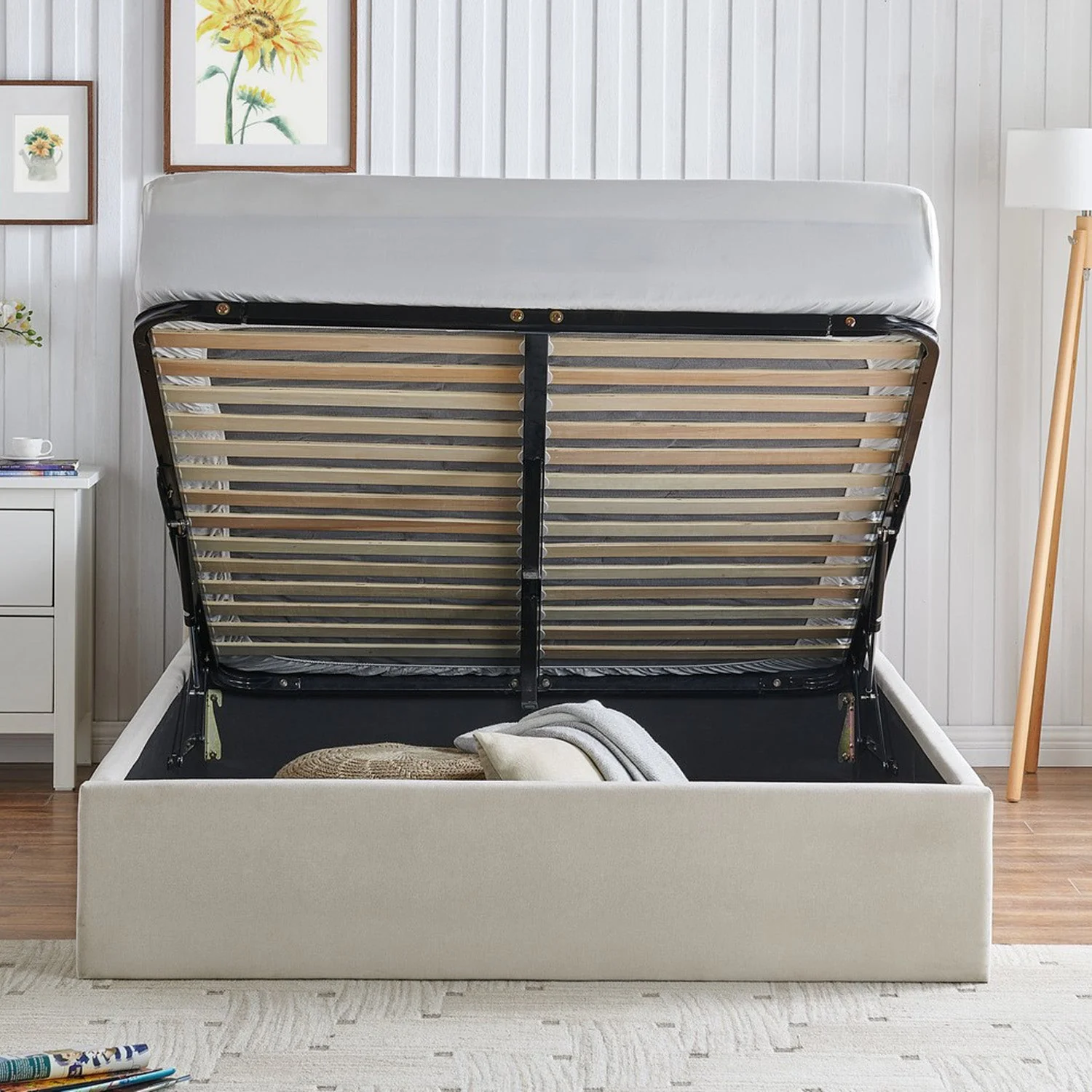 Rosa Storage Bed Frame Single Natural - Image 4