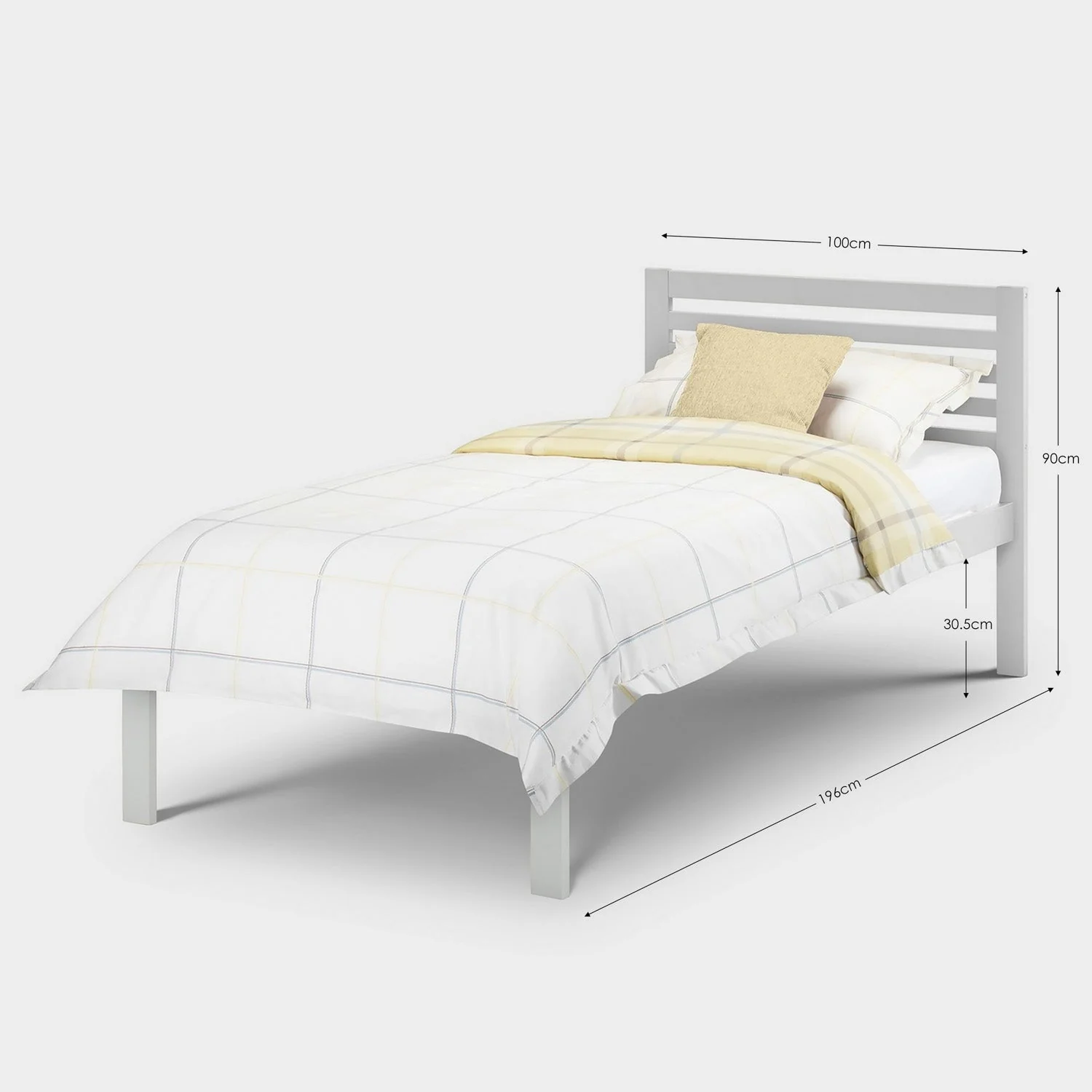 Selkirk Bed Frame Single Light Grey - Image 2