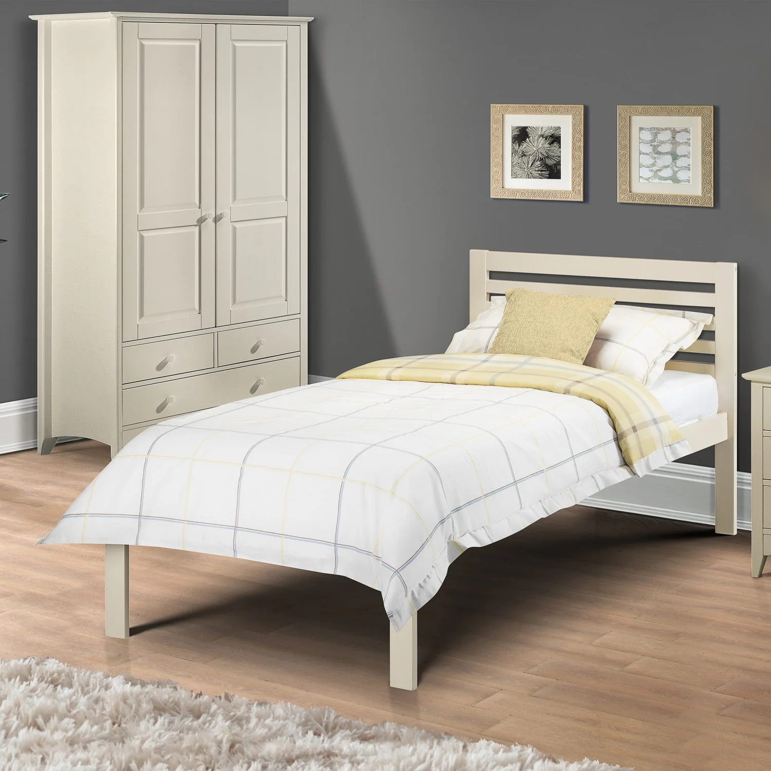 Selkirk Bed Frame Single Stone White - Image 3