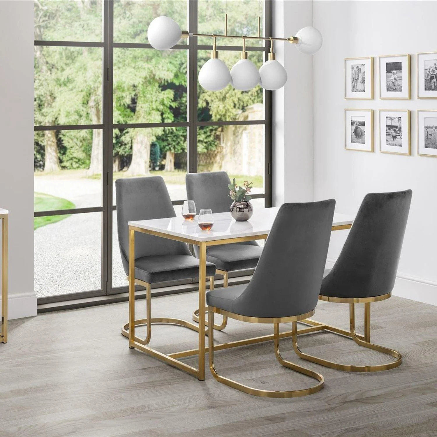 Skye Dining Table White Marble/Gold - Image 5