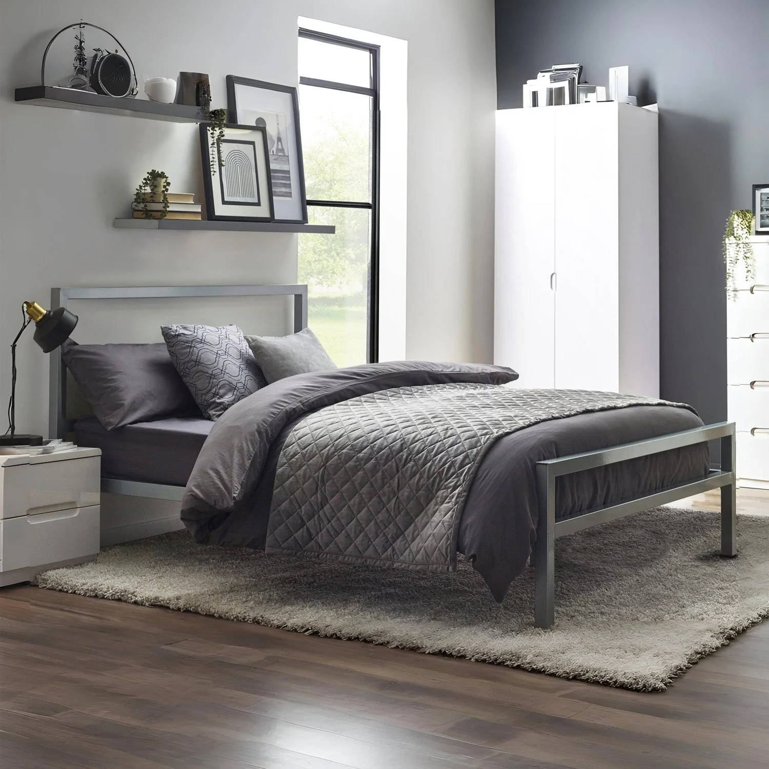 Soieil Bed Frame Single Silver