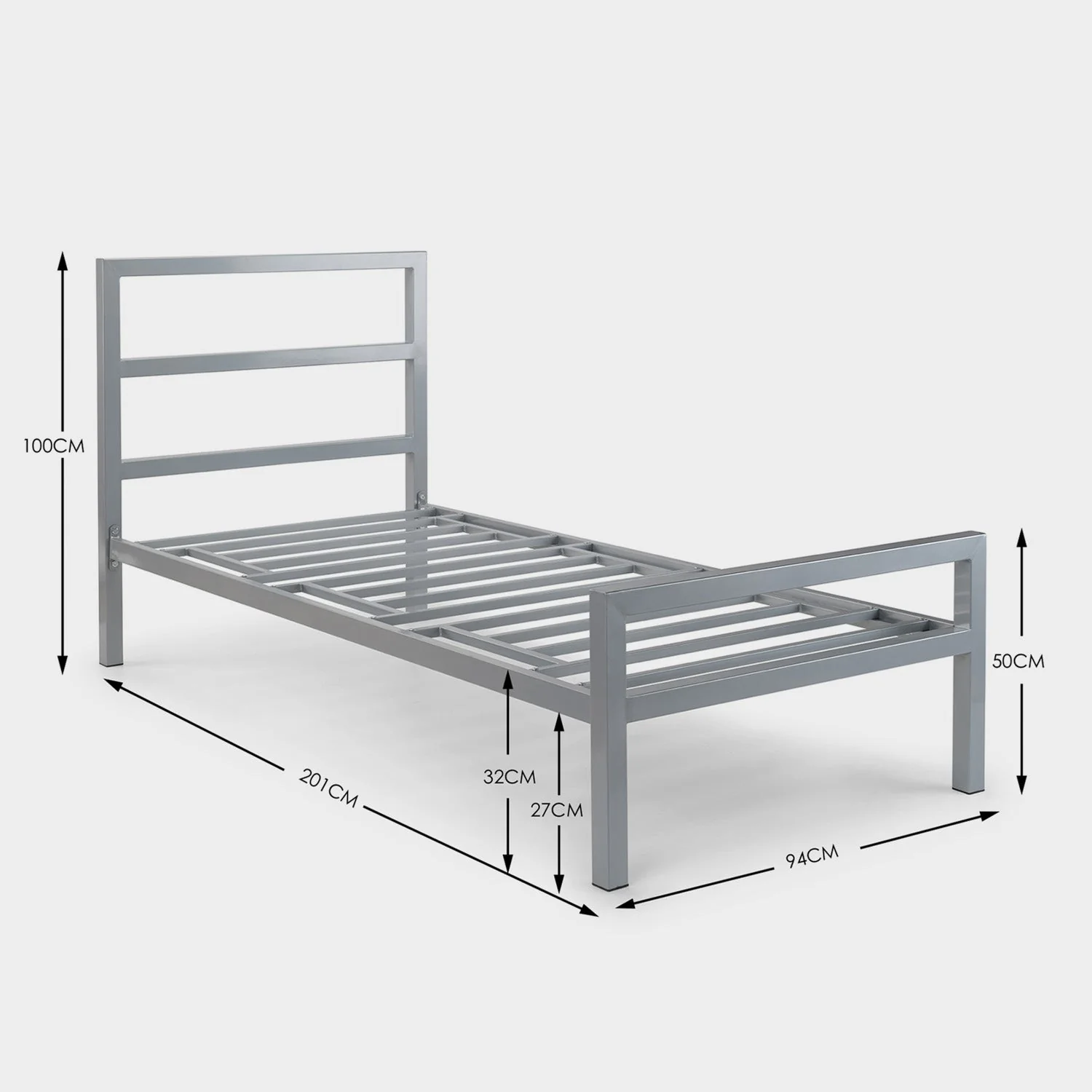 Soieil Bed Frame Single Silver - Image 7