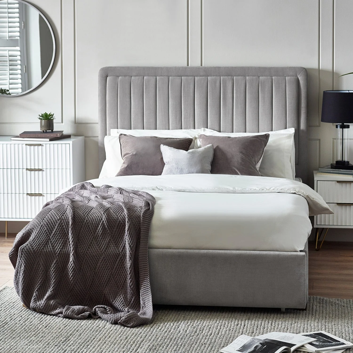 Solace Bed Frame Kingsize Grey - Image 5