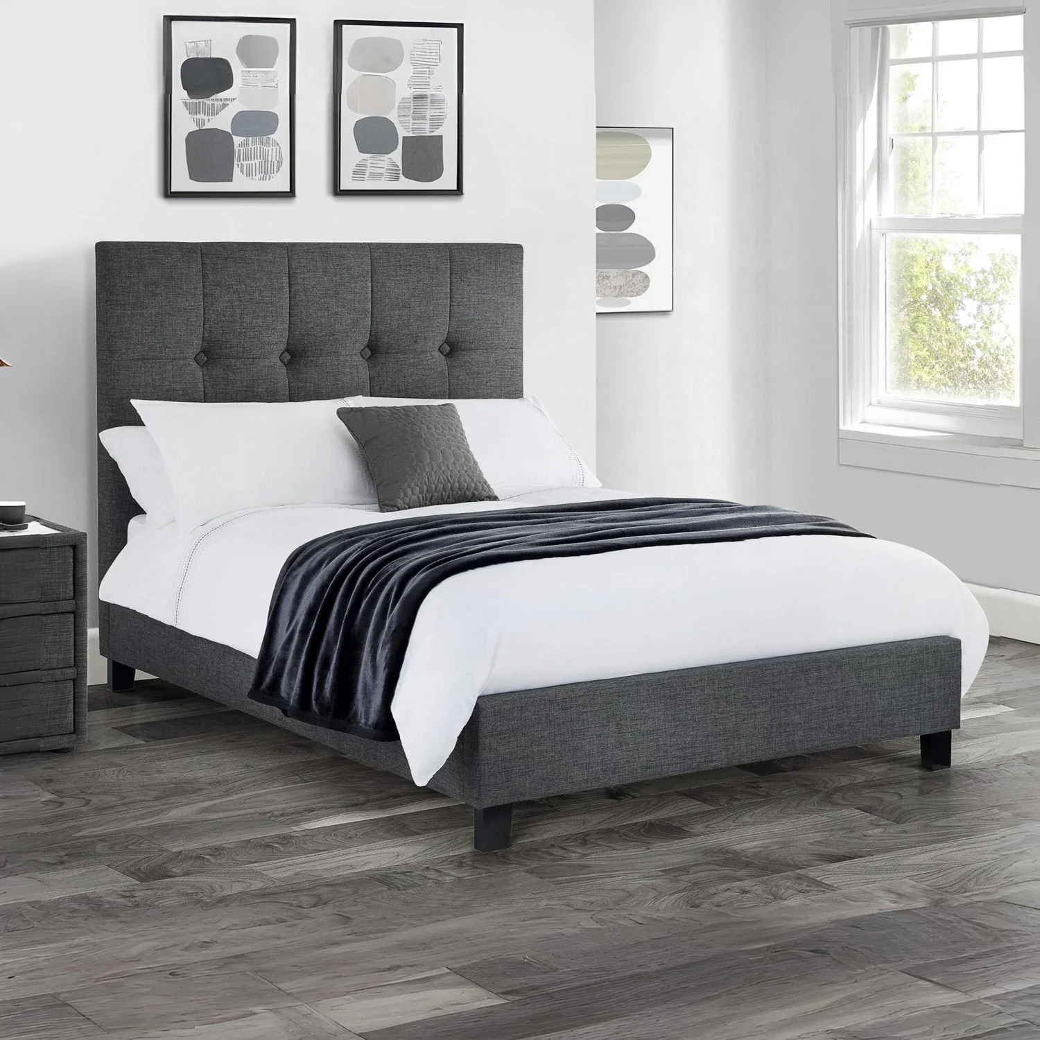 Sorin Bed Frame Double Slate Linen