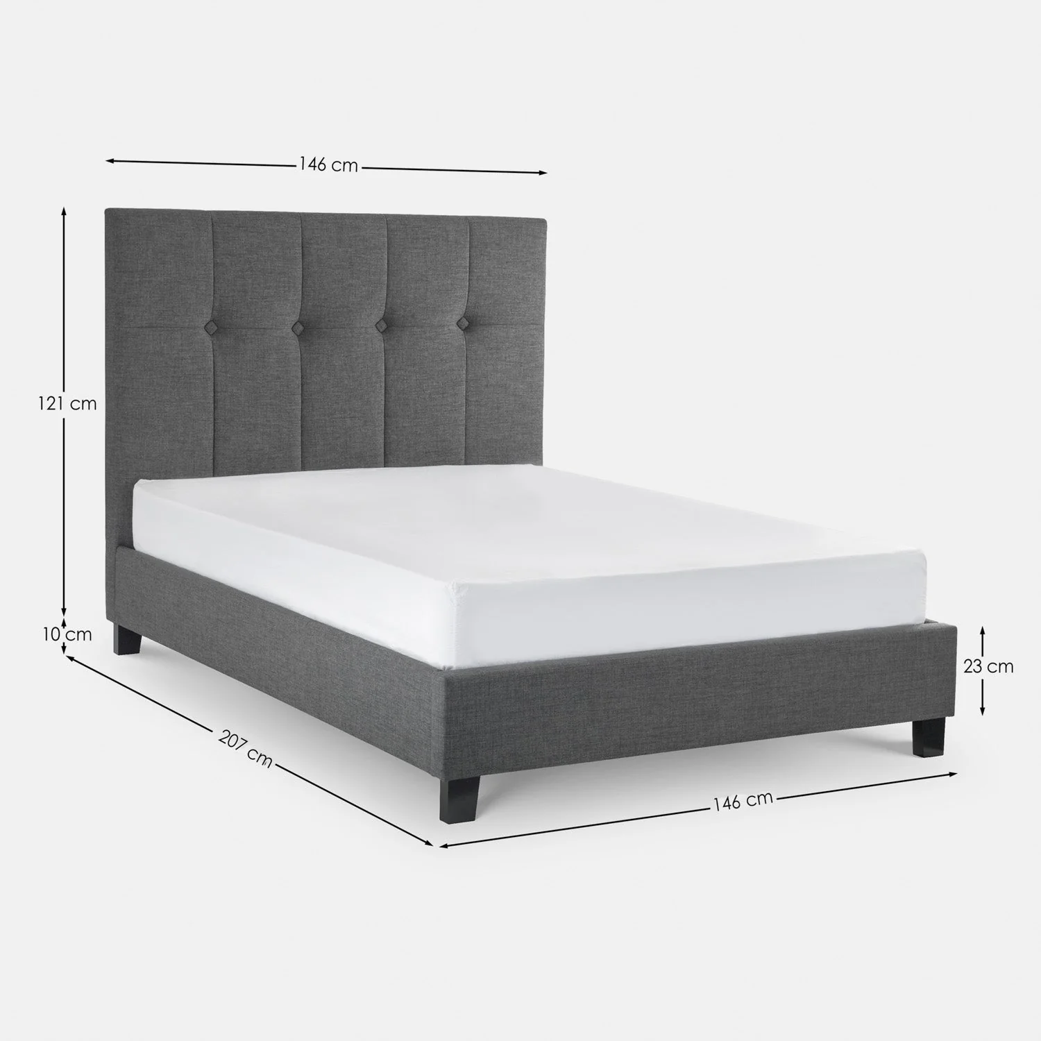 Sorin Bed Frame Double Slate Linen - Image 7