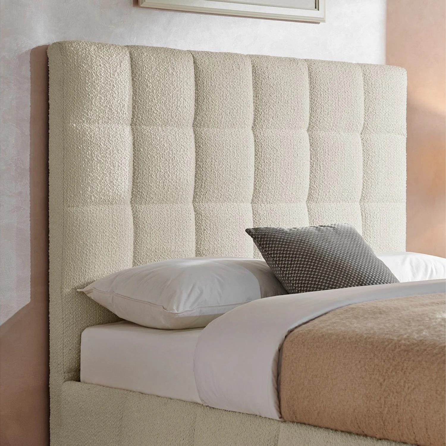 Starla Bed Frame King Ivory Boucle - Image 3