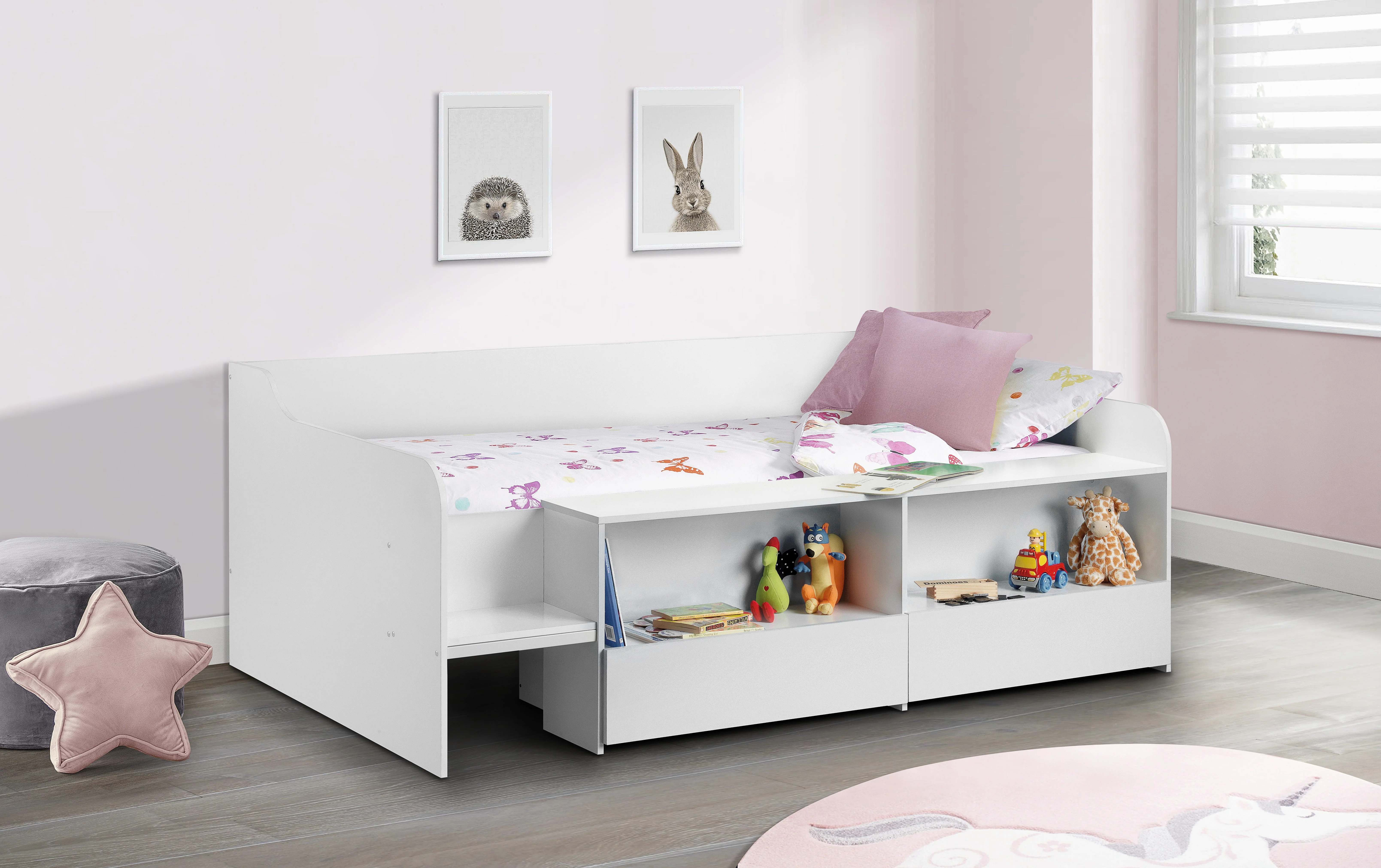 Sunny Low Sleeper Bed Pure White - Image 2