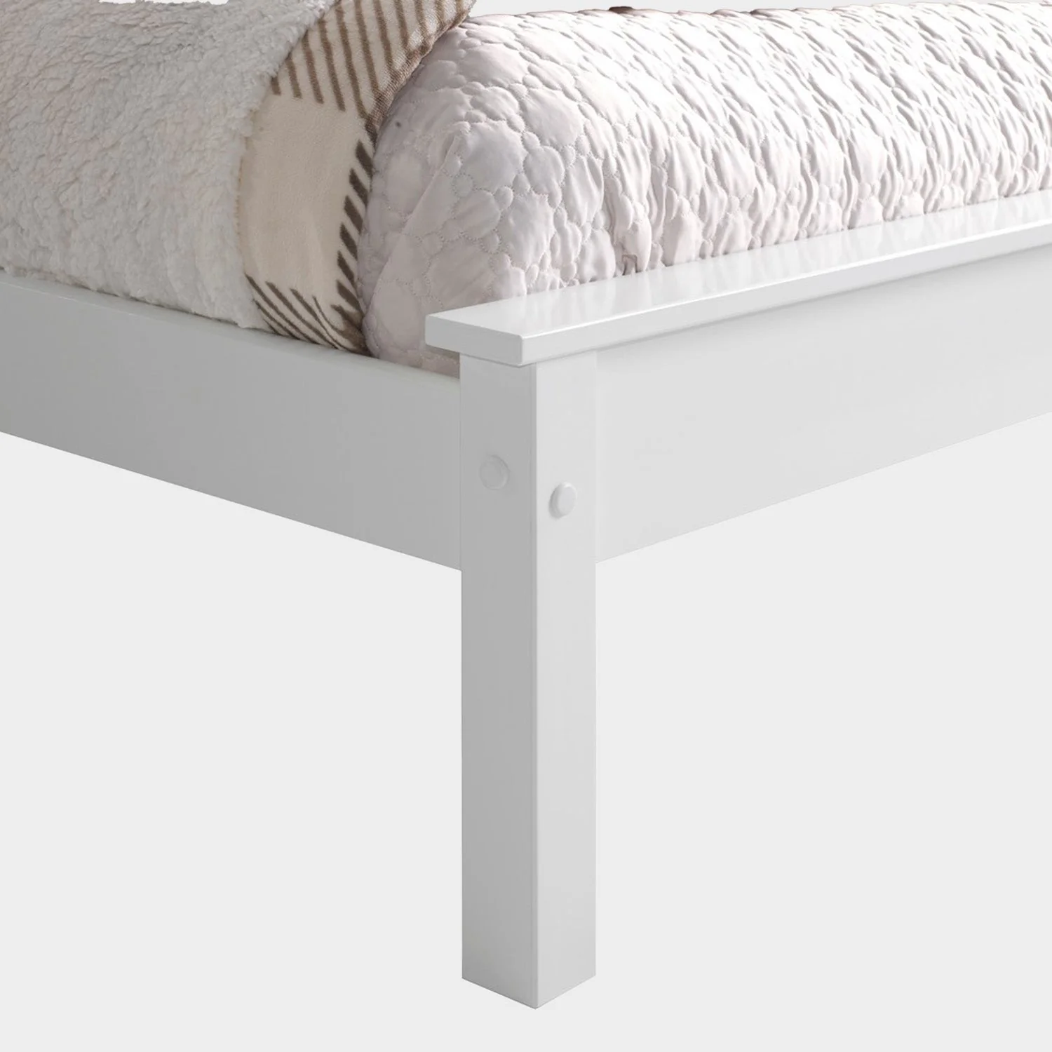 Taurus Bed Frame Double White Low Footend - Image 2
