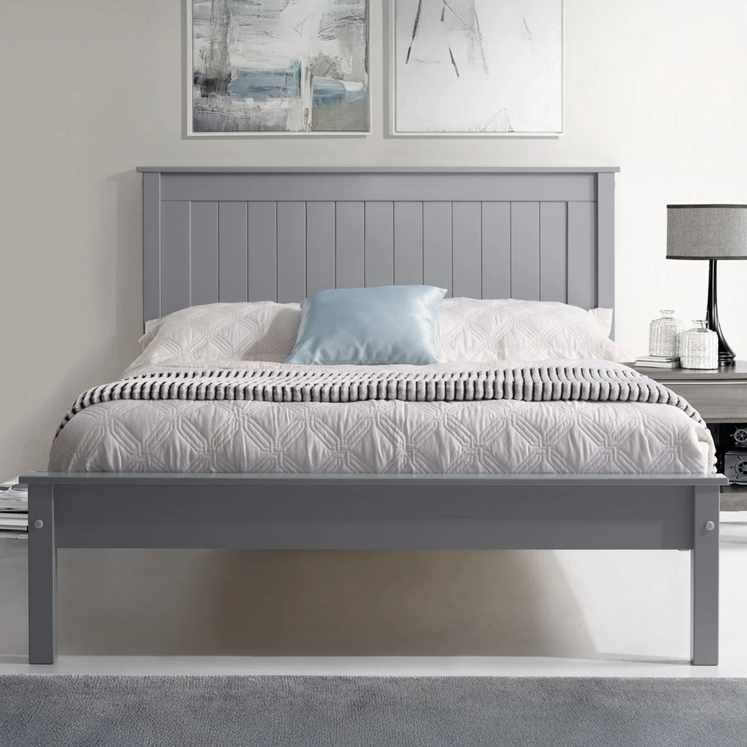 Taurus Bed Frame King Grey Low Footend - Image 5
