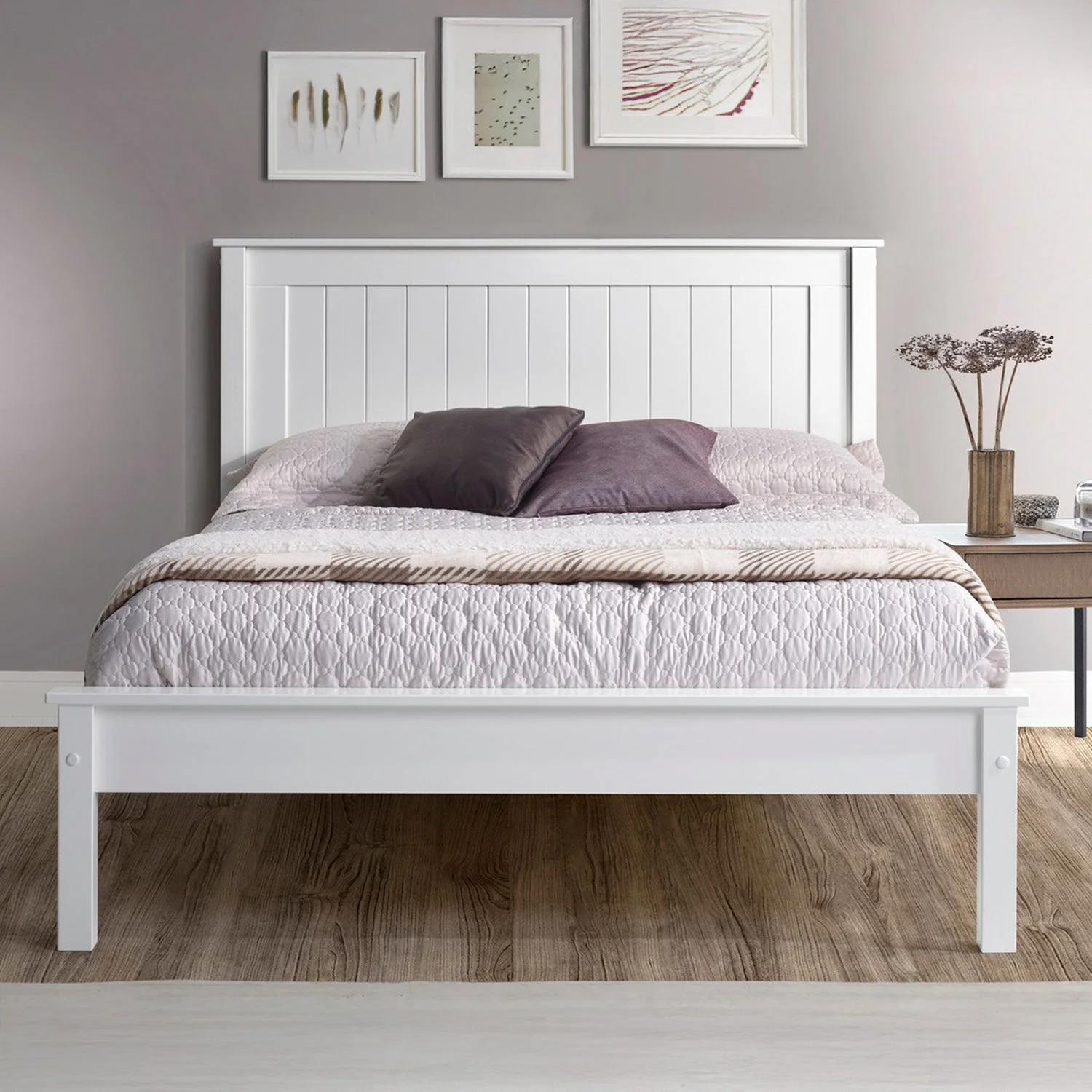 Taurus Bed Frame King White Low Footend - Image 5