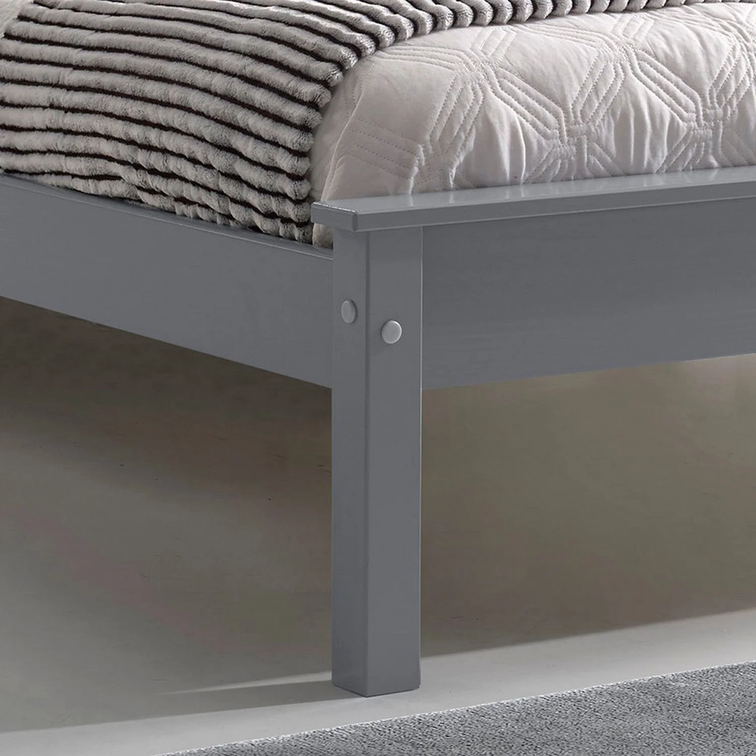 Taurus Bed Frame Single Grey Low Footend - Image 4